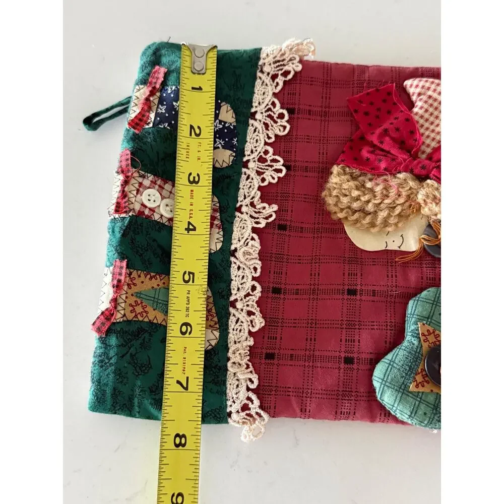 Vintage Wang’s International Christmas Stockings Set of 2 Quilted Folk Art 18”